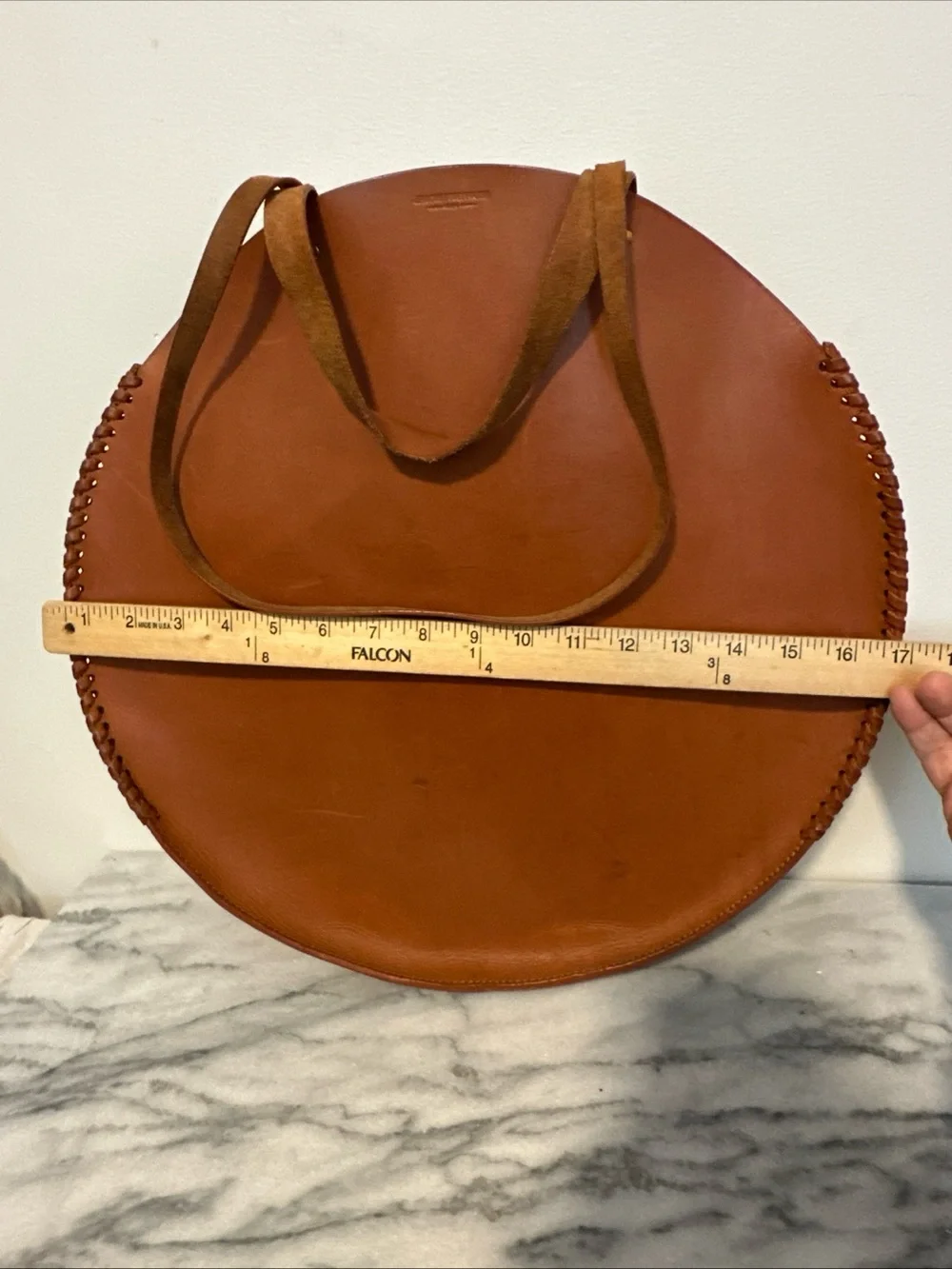 Rare Jerome Dreyfuss Paris Héctor round leather bag double handles large size
